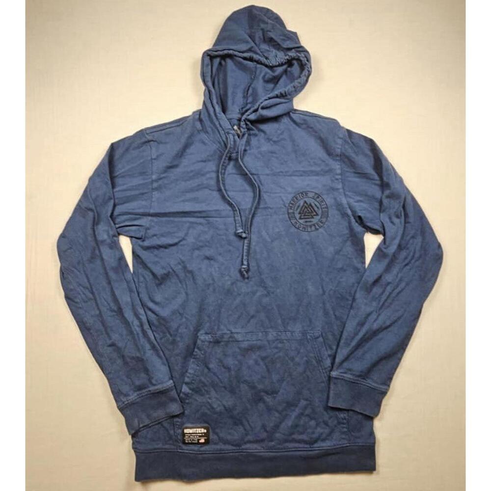 Howitzer Style Men's‎ Hoodie Warrior Spirit Logo Military Grunt Size Medium Blue